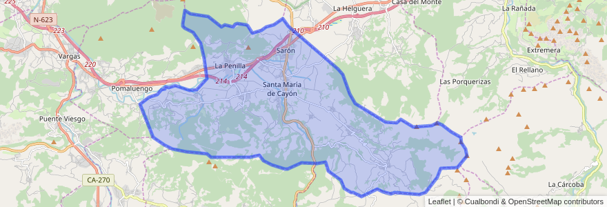 Mapa de ubicacion de Santa María de Cayón.