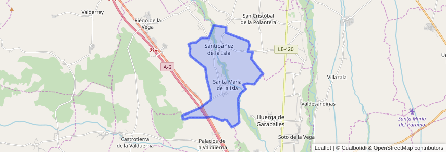 Mapa de ubicacion de Santa María de la Isla.