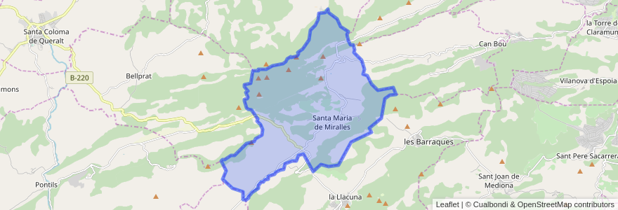 Mapa de ubicacion de Santa Maria de Miralles.