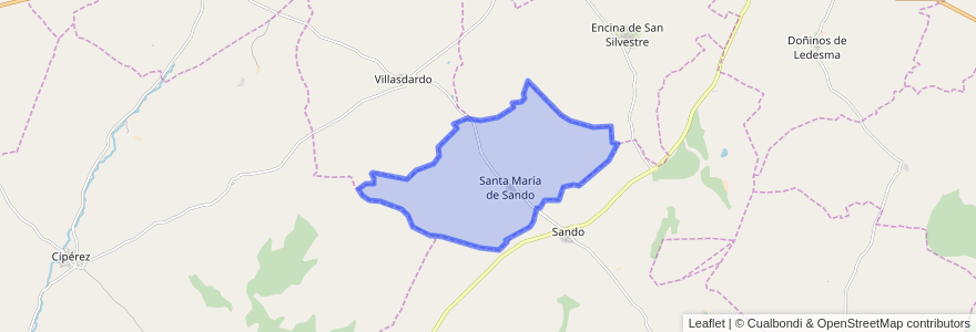 Mapa de ubicacion de Santa María de Sando.