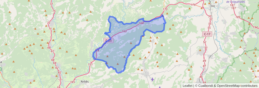 Mapa de ubicacion de Santa Maria d'Oló.