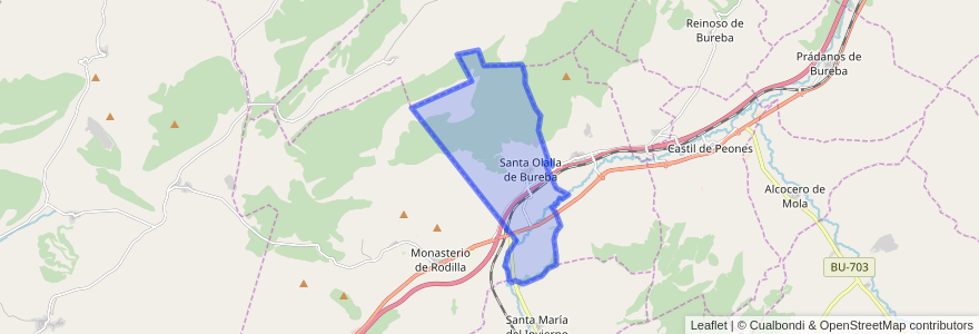 Mapa de ubicacion de Santa Olalla de Bureba.