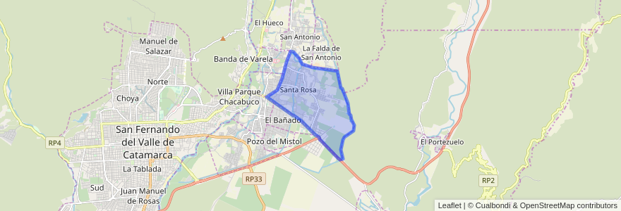 Mapa de ubicacion de Santa Rosa.