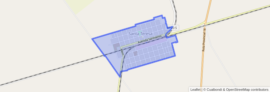 Mapa de ubicacion de Santa Teresa.