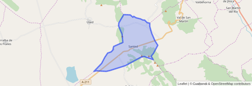 Mapa de ubicacion de Santed.