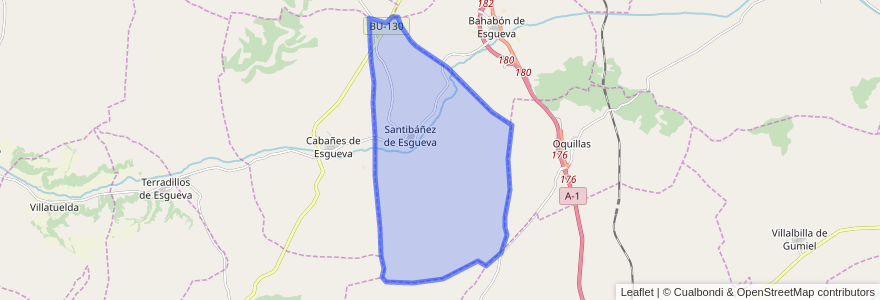 Mapa de ubicacion de Santibáñez de Esgueva.