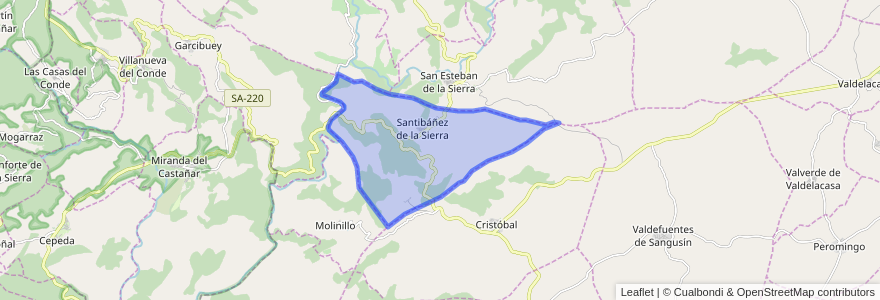 Mapa de ubicacion de Santibáñez de la Sierra.