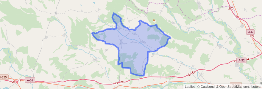 Mapa de ubicacion de Santibáñez de Vidriales.