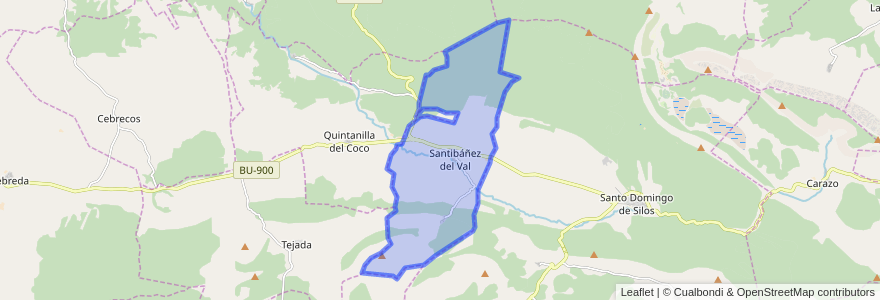 Mapa de ubicacion de Santibáñez del Val.