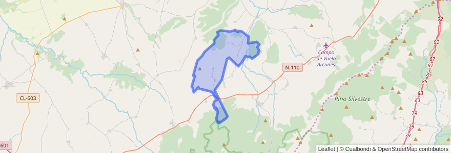 Mapa de ubicacion de Santiuste de Pedraza.