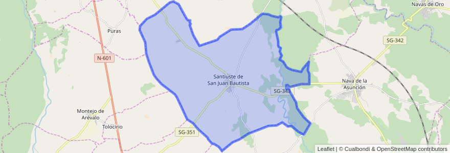 Mapa de ubicacion de Santiuste de San Juan Bautista.