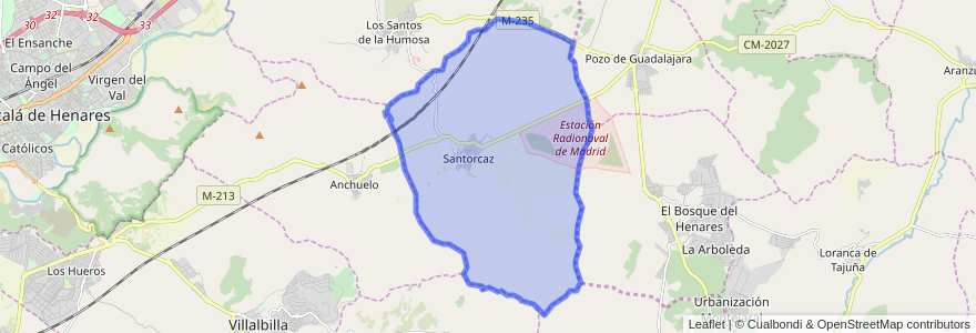 Mapa de ubicacion de Santorcaz.