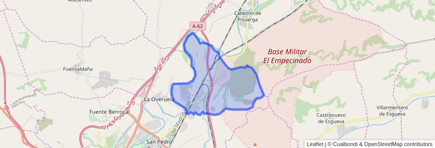 Mapa de ubicacion de Santovenia de Pisuerga.