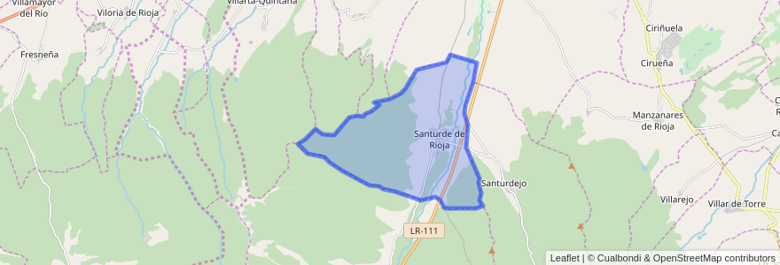 Mapa de ubicacion de Santurde de Rioja.