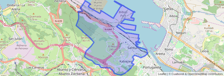 Mapa de ubicacion de Santurtzi.