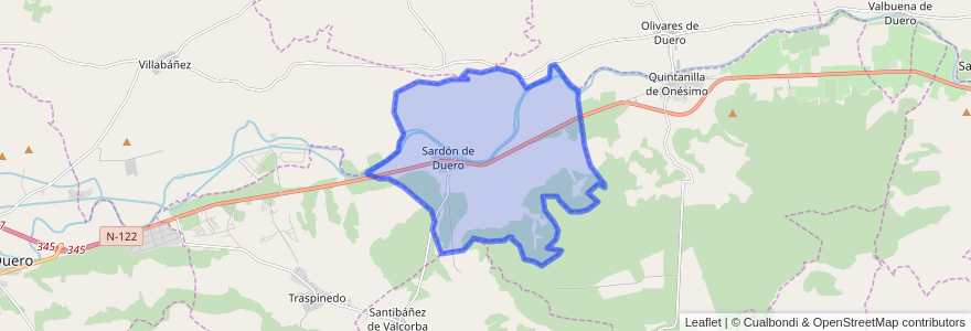 Mapa de ubicacion de Sardón de Duero.