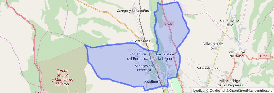 Mapa de ubicacion de Sariegos.