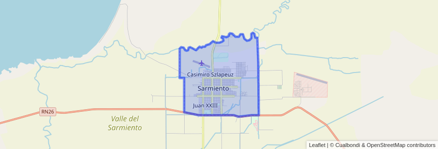 Mapa de ubicacion de Sarmiento.