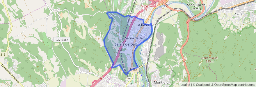 Mapa de ubicacion de Sarrià de Ter.