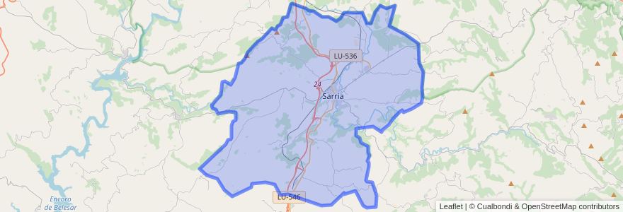 Mapa de ubicacion de Sarria.