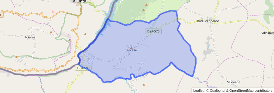 Mapa de ubicacion de Saucelle.