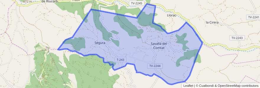 Mapa de ubicacion de Savallà del Comtat.