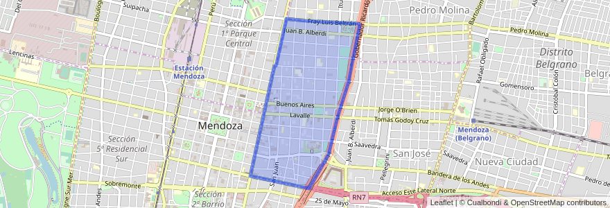 Mapa de ubicacion de Sección 3ª Parque O'Higgins.