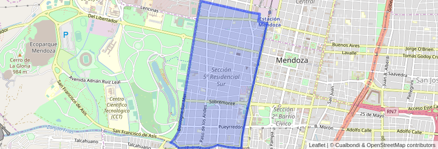 Mapa de ubicacion de Sección 5ª Residencial Sur.