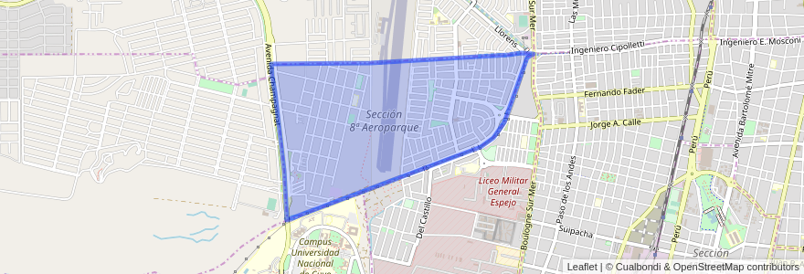 Mapa de ubicacion de Sección 8ª Aeroparque.