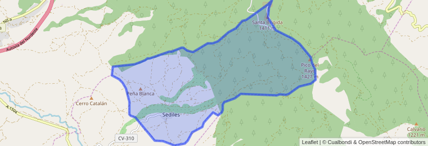 Mapa de ubicacion de Sediles.