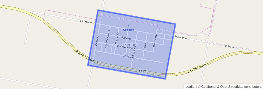 Mapa de ubicacion de Seeber.