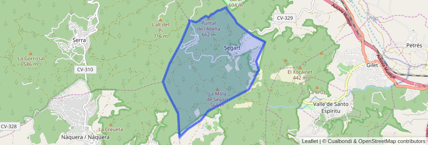 Mapa de ubicacion de Segart.