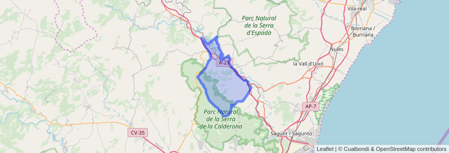 Mapa de ubicacion de Segorbe.