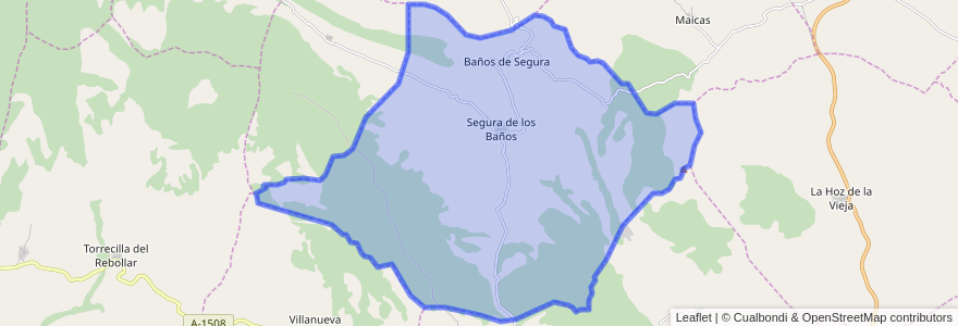 Mapa de ubicacion de Segura de los Baños.