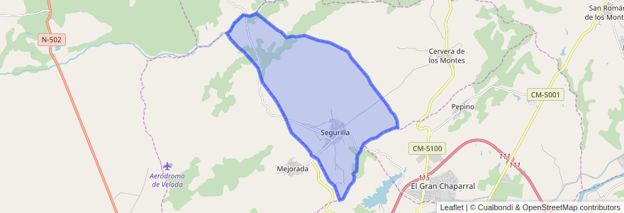 Mapa de ubicacion de Segurilla.