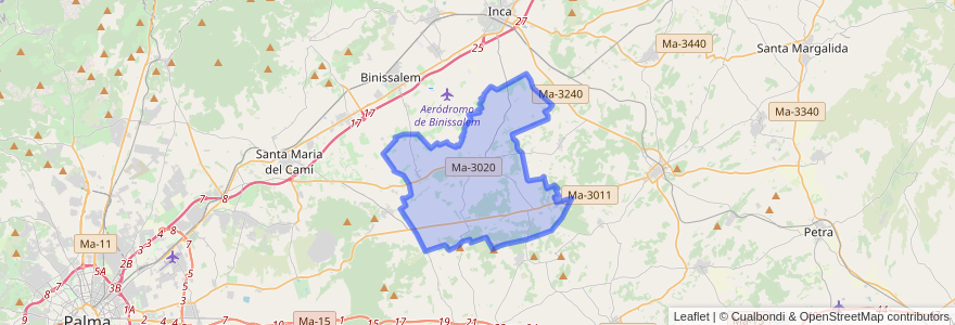 Mapa de ubicacion de Sencelles.