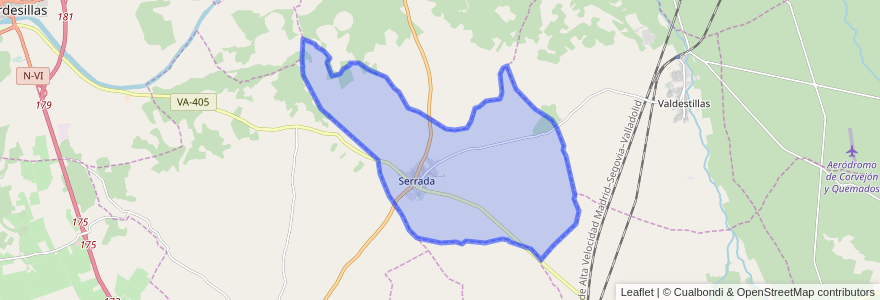 Mapa de ubicacion de Serrada.