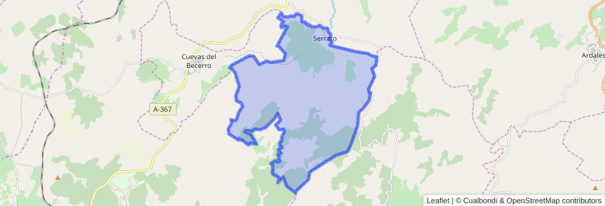 Mapa de ubicacion de Serrato.