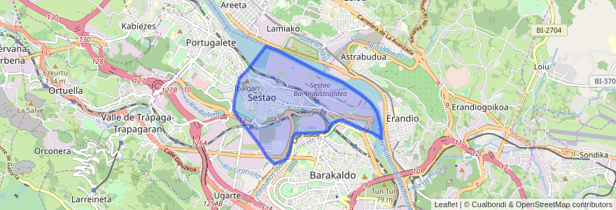 Mapa de ubicacion de Sestao.