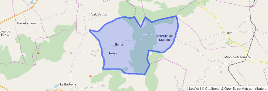 Mapa de ubicacion de Sienes.