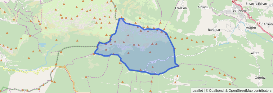 Mapa de ubicacion de Aralar mendilerroa / Sierra de Aralar.