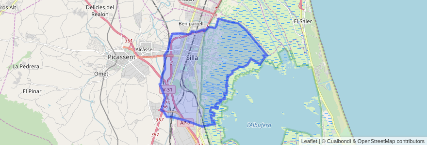 Mapa de ubicacion de Silla.