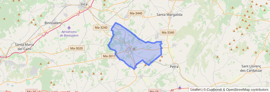 Mapa de ubicacion de Sineu.