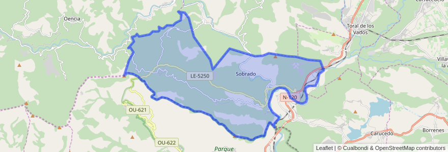 Mapa de ubicacion de Sobrado.