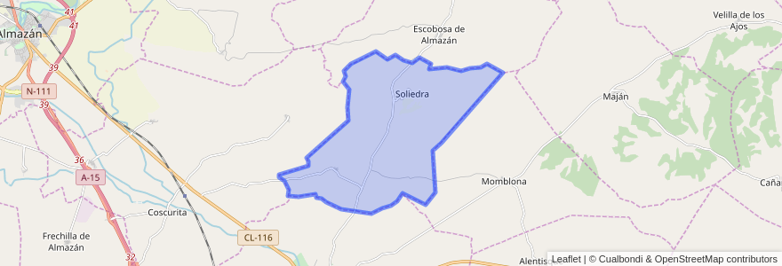 Mapa de ubicacion de Soliedra.