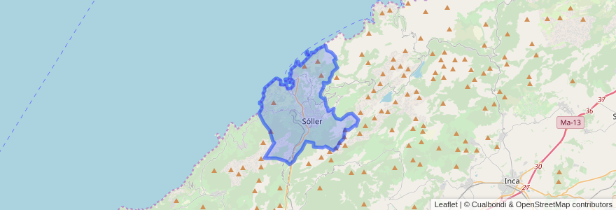 Mapa de ubicacion de Sóller.