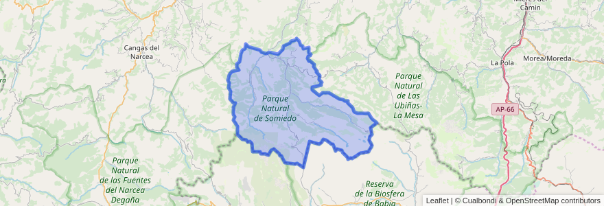 Mapa de ubicacion de Somiedo.