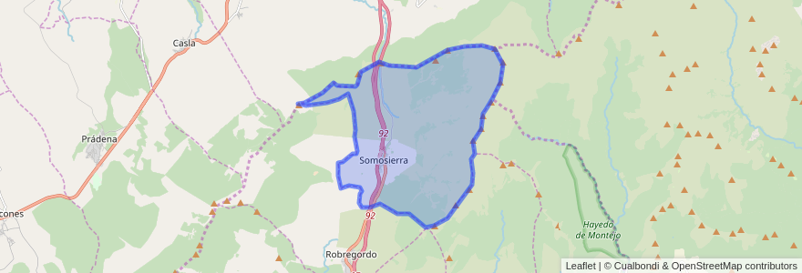 Mapa de ubicacion de Somosierra.