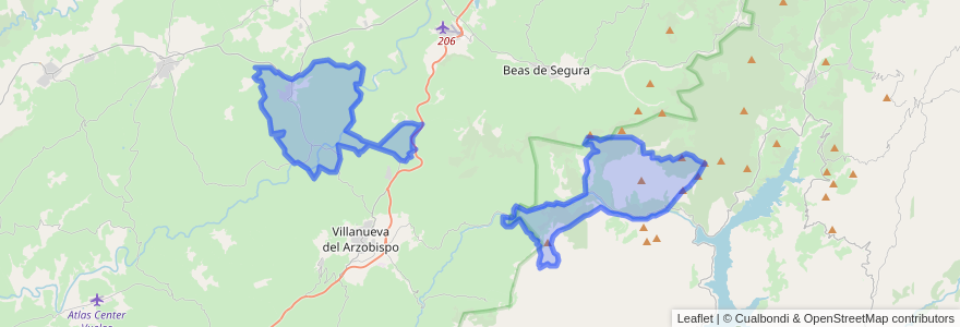 Mapa de ubicacion de Sorihuela del Guadalimar.