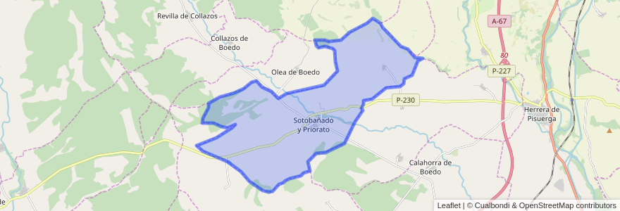 Mapa de ubicacion de Sotobañado y Priorato.